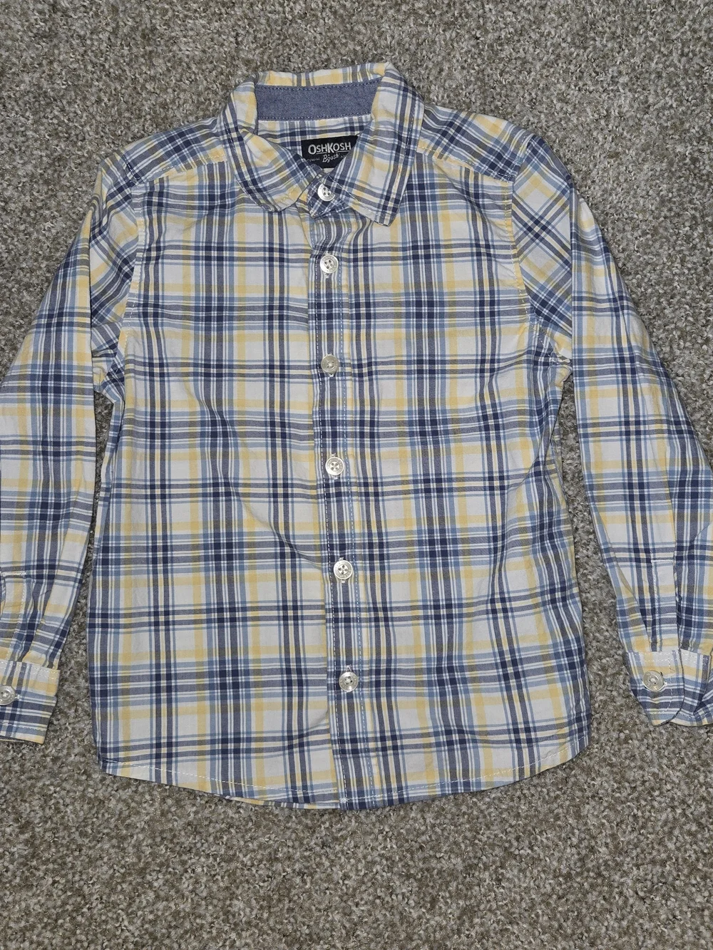 OshKosh B'gosh Boys' Yellow & Blue Plaid Button-Up Shirt